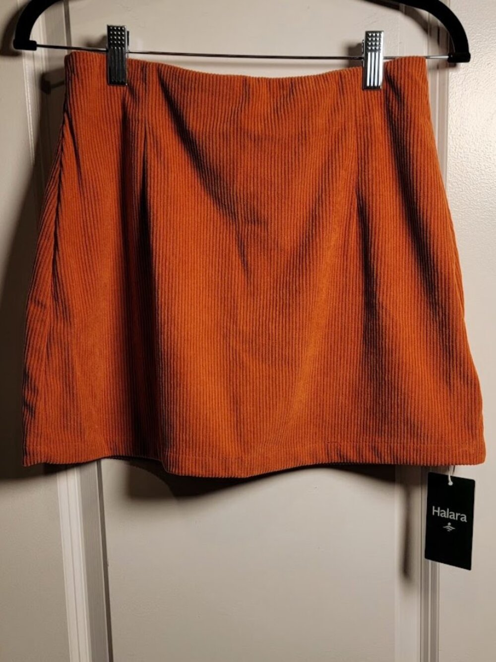 NWT Halara Burnt Orange Ribbed Mini Skort Built-In Shorts
